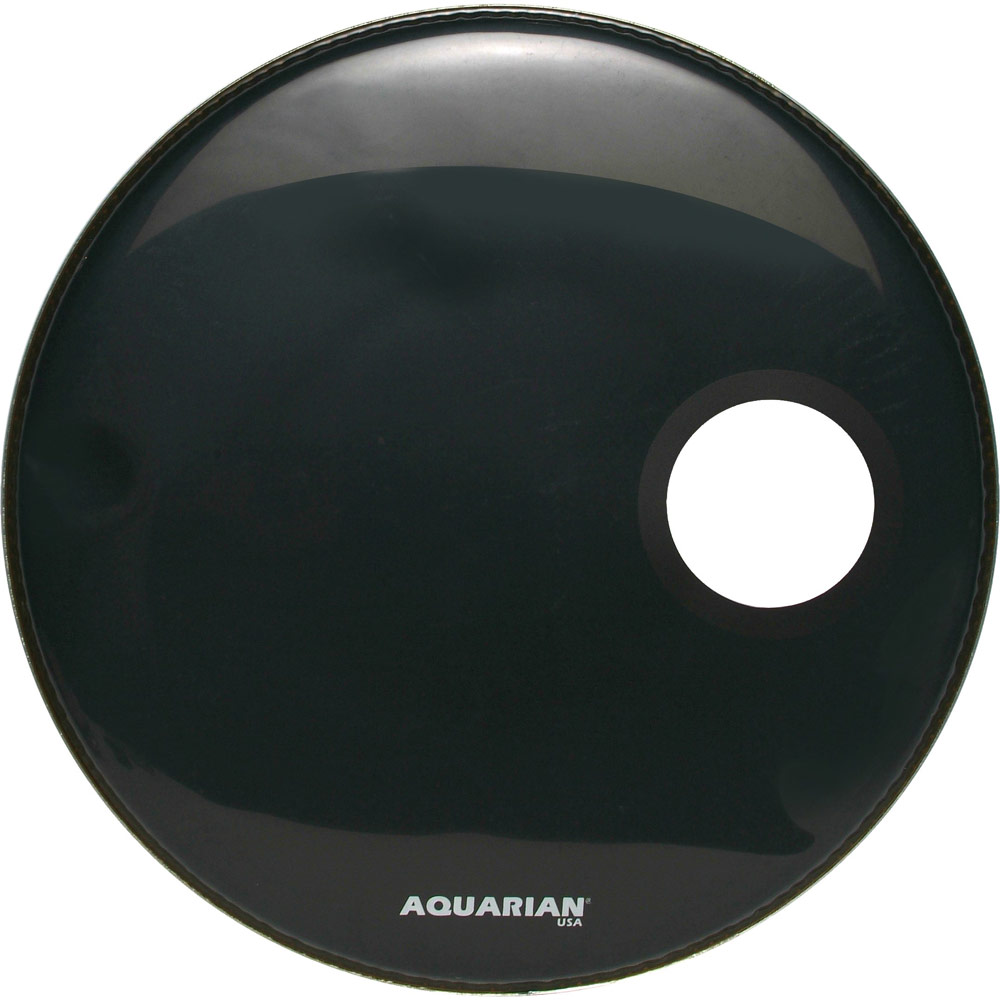 Aquarian 22" Black Regulator Front Bass with Hole