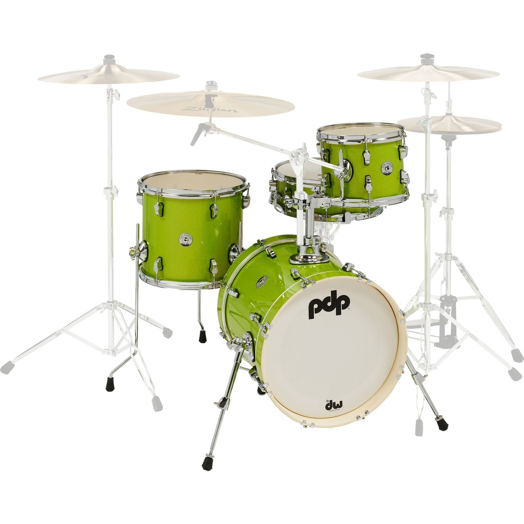 [PDNY1604EL] PDP New Yorker 4-piece Drum Set in Electric Green Sparkle