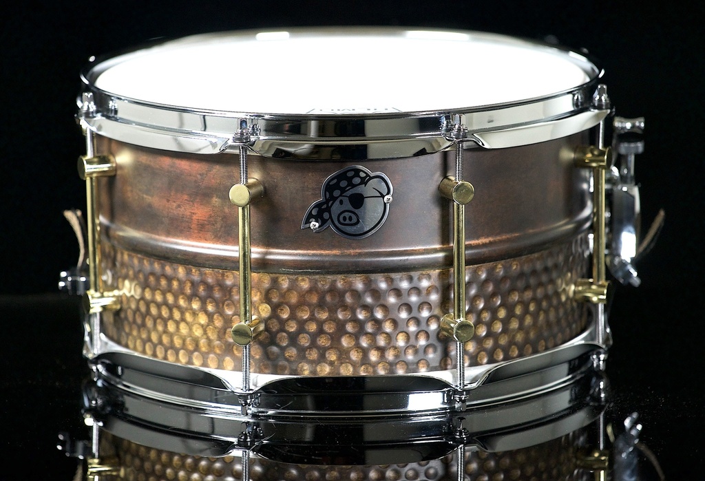 [PP7X13CBH] Pork Pie Percussion 7" x 13" Snare Drum - Copper & Hammered Brass
