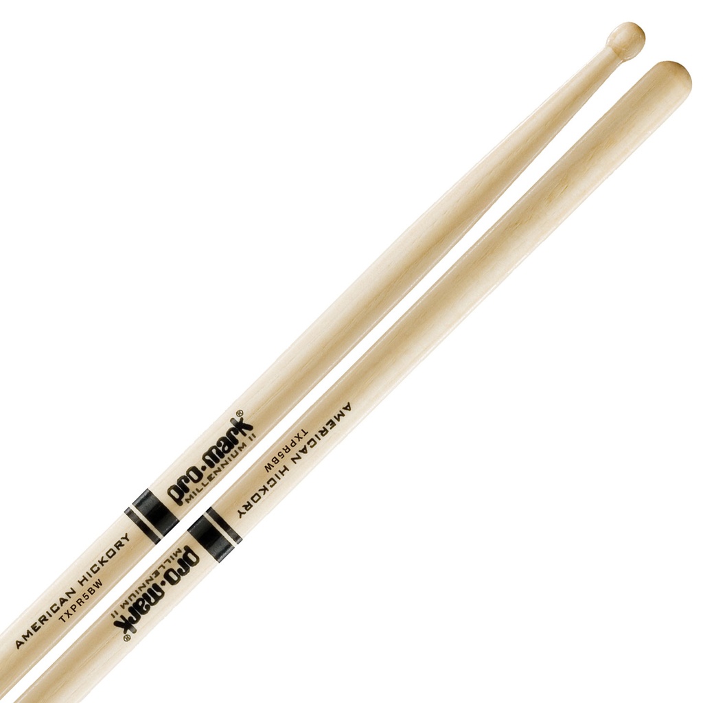 [TXR5BW] Promark 5B Natural Hickory Wood Tip Drumsticks