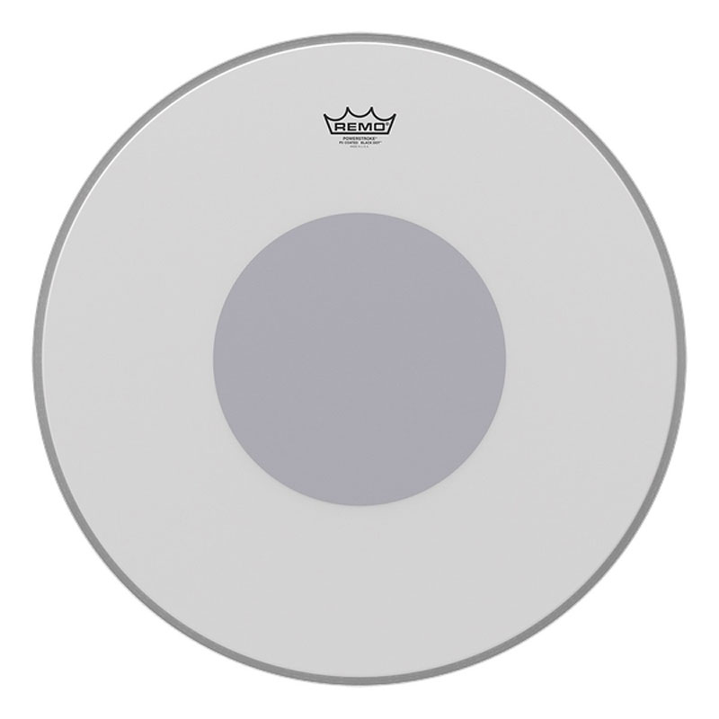 [P3-1122-10-] Remo 22" Powerstroke P3 Coated Bass Drum Head with Black Dot