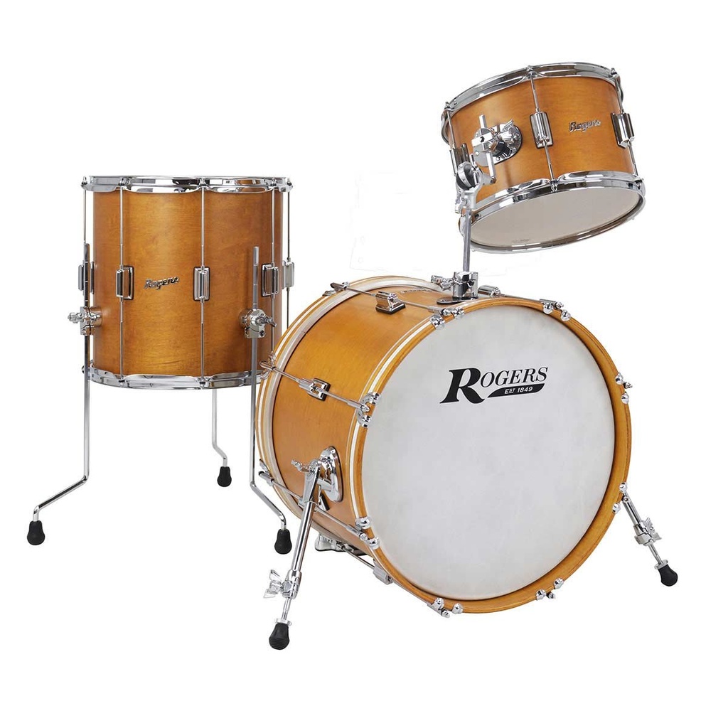 [TWR-0318HX-SFW] Tower Series 3-Piece 12/14/18 Shell Pack in Satin Fruitwood Stain w/WMP Inlay Hoops