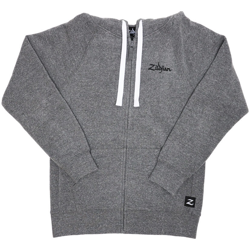 [T3420] Zildjian Gray Zip Up Logo Hoodie - X-Small