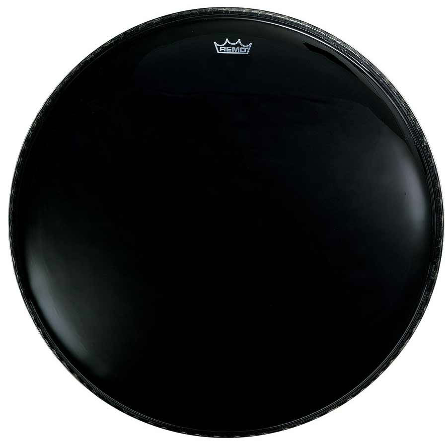 [PM-1428-MP-] Remo 28" Powermax Ebony Crimplock Marching Bass Drum Head