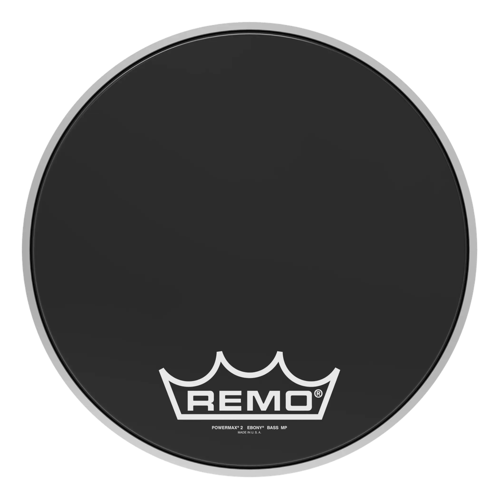 [PM-2414-MP-] Remo 14" Powermax 2 Ebony Crimplock Marching Bass Drum Head