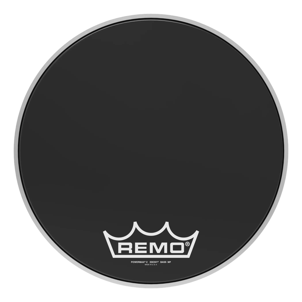 [PM-2416-MP-] Remo 16" Powermax 2 Ebony Crimplock Marching Bass Drum Head