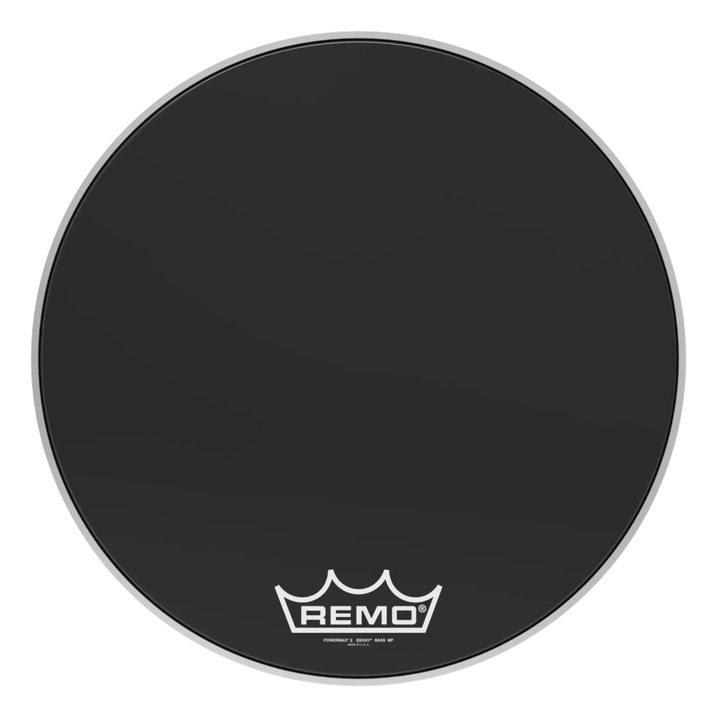 [PM-2422-MP-] Remo 22" Powermax 2 Ebony Crimplock Marching Bass Drum Head
