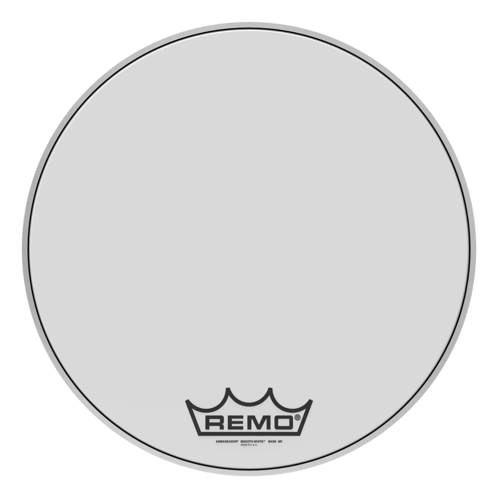 [BR-1220-MP-] Remo 20" Ambassador Smooth White Crimplock Marching Bass Head