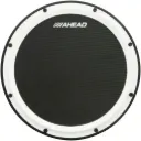 Ahead 14" White/Black S-Hoop Marching Pad with Snare Sound (Black Carbon Fiber)