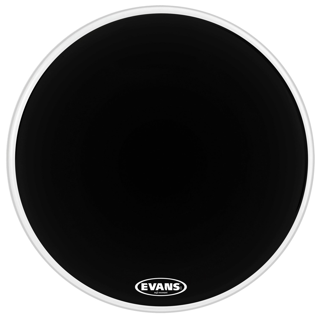 Evans 16" EQ3 Resonant Black Bass Head without Port