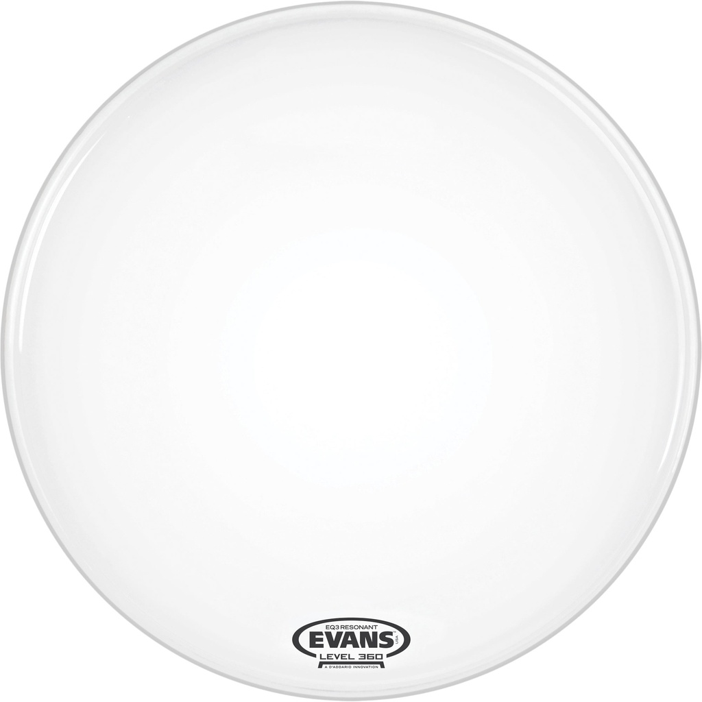 Evans 18" EQ3 Resonant Coated White Bass Head without Port
