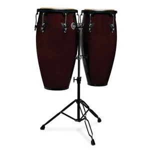 [LPA647-DW] LP Aspire 11-inch and 12-inch Conga Set with Double Stand - Dark Wood