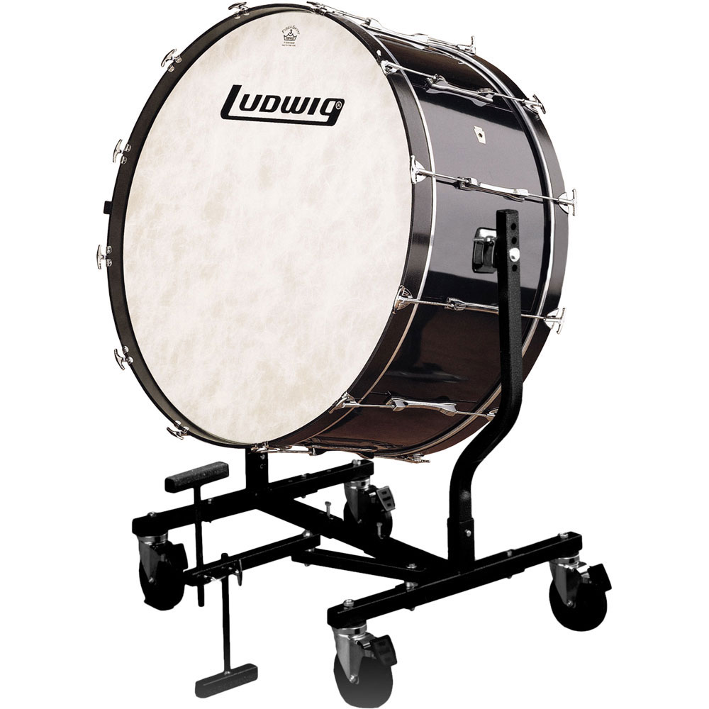 Ludwig 18" x 36" Concert Bass Drum w/ LE787 Stand in Black Cortex