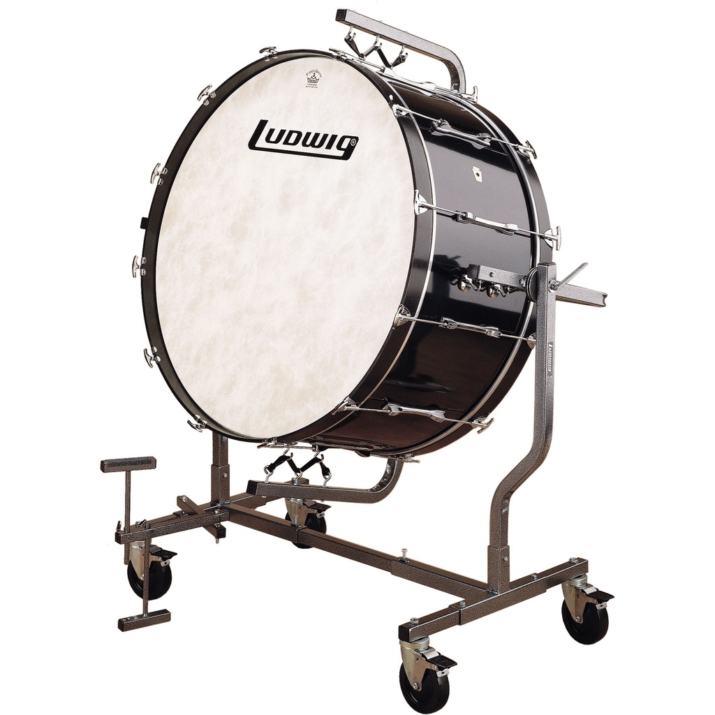 Ludwig 18" x 36" Concert Bass Drum w/ LE788 Stand in Black Cortex