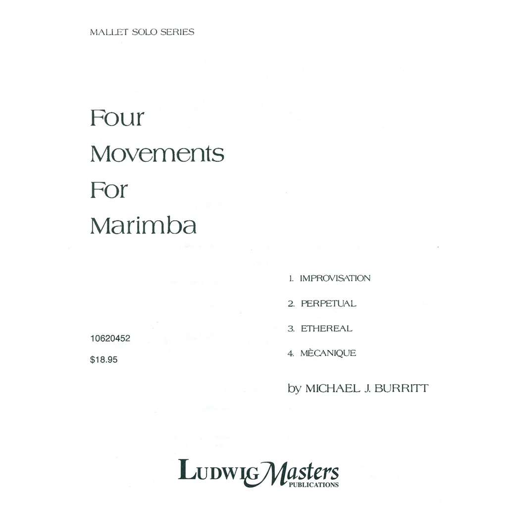 [10620452] Ludwig Masters Music Four Movements for Marimba by Michael Burritt