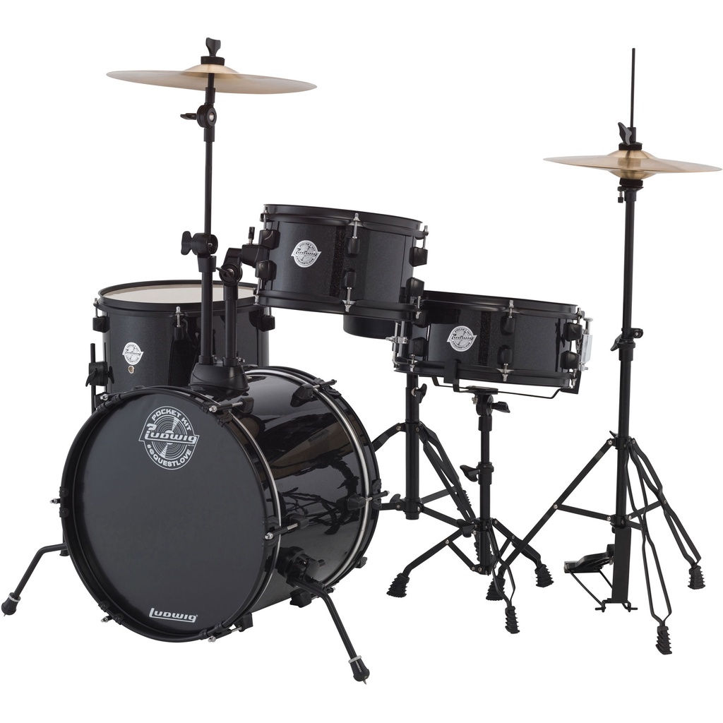 Ludwig Pocket Kit 4-Piece Drum Set (16B-10-13F-12S)