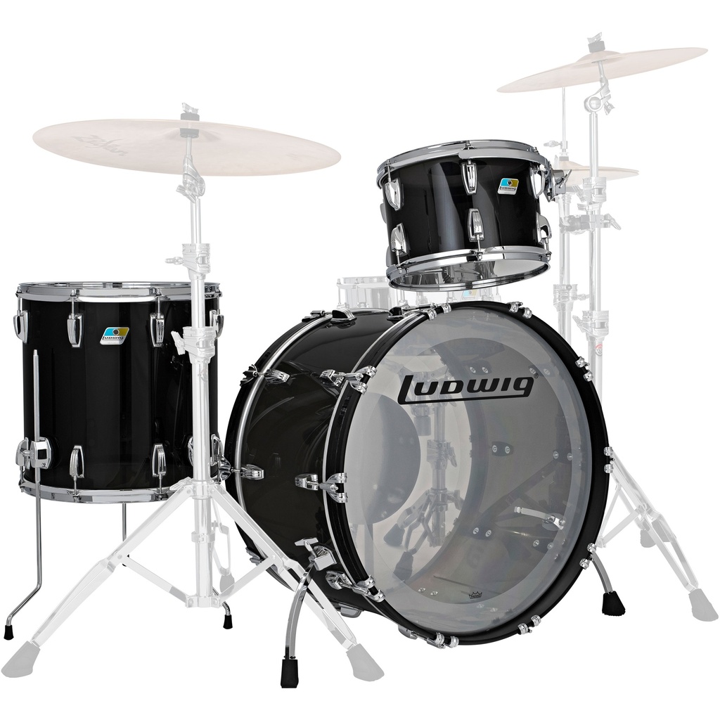 [L94433LX] Ludwig Vistalite 3-Piece Pro Beat Drum Set (24B-13-16F)