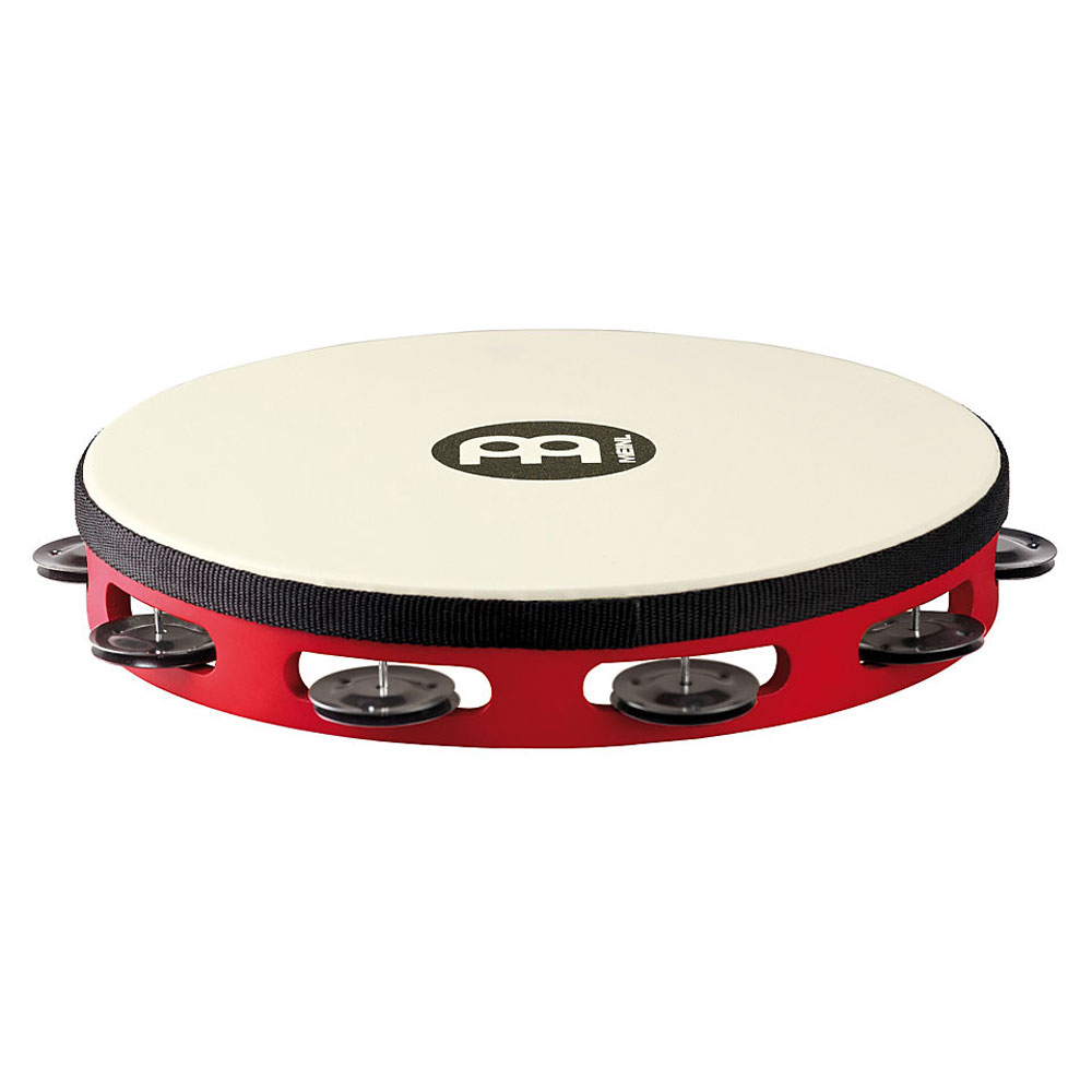 [TAH1BK-R-TF] Meinl 1 Row Synthetic Head Tambourine Blk Steel