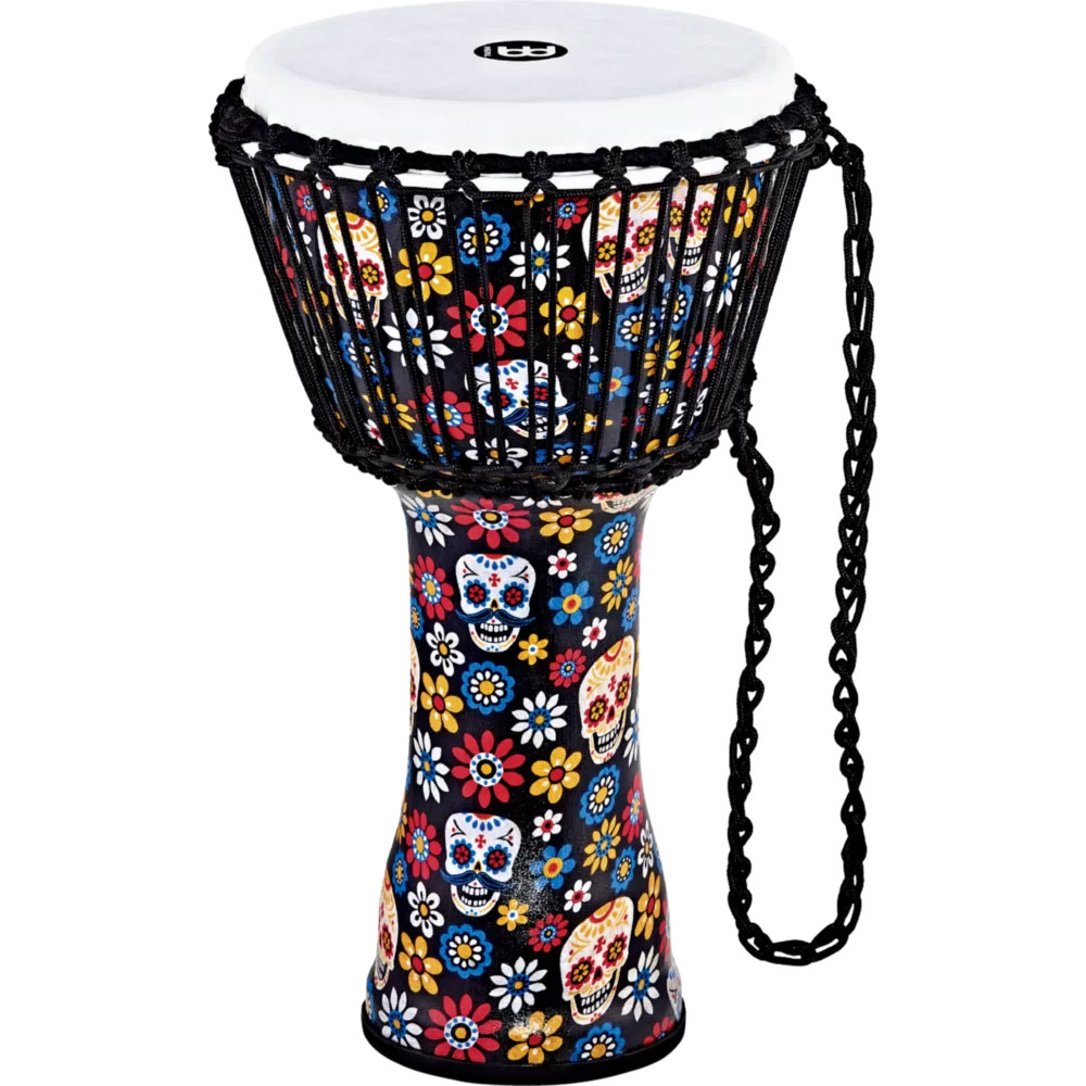 [PADJ7-M-F] Meinl 10" Day of the Dead Rope Tuned Djembe with Synthetic Head