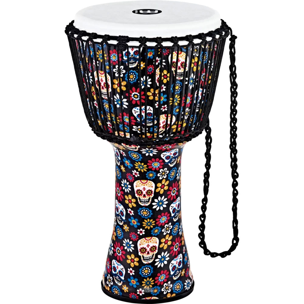 [PADJ7-L-F] Meinl 12" Day of the Dead Rope Tuned Djembe with Synthetic Head