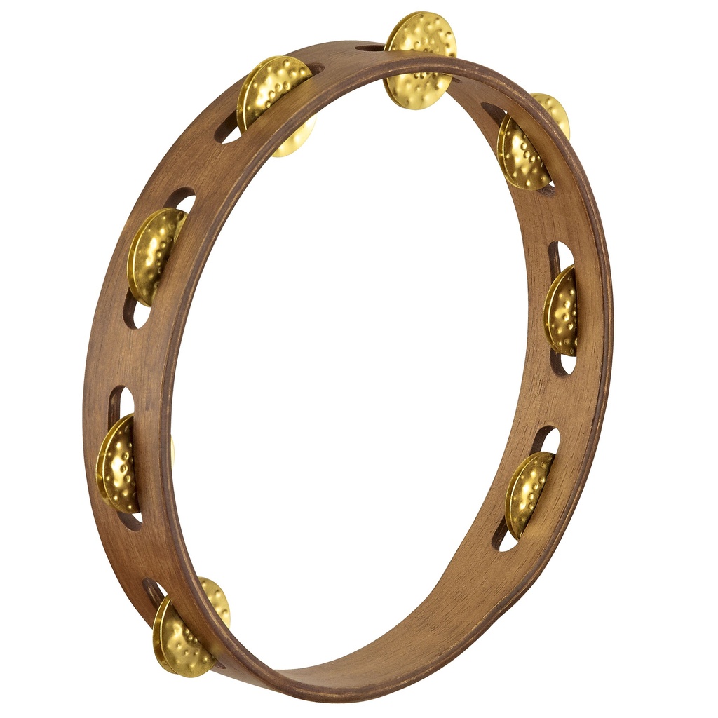 Meinl Vintage Wood Tambourine w/1 Row Brass Jingles