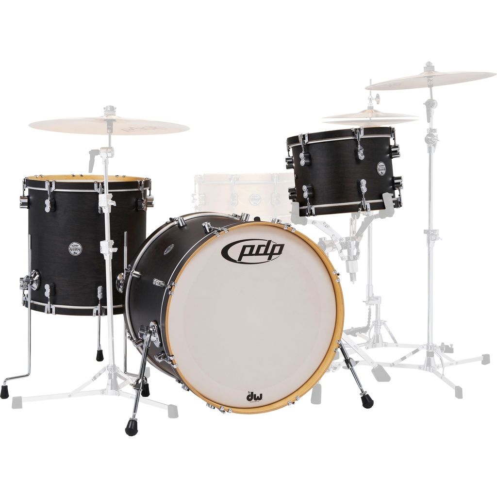 PDP Concept Maple Classic Bop Kit 3-Piece Drum Set (18B-12-14F) - Ebony Stain