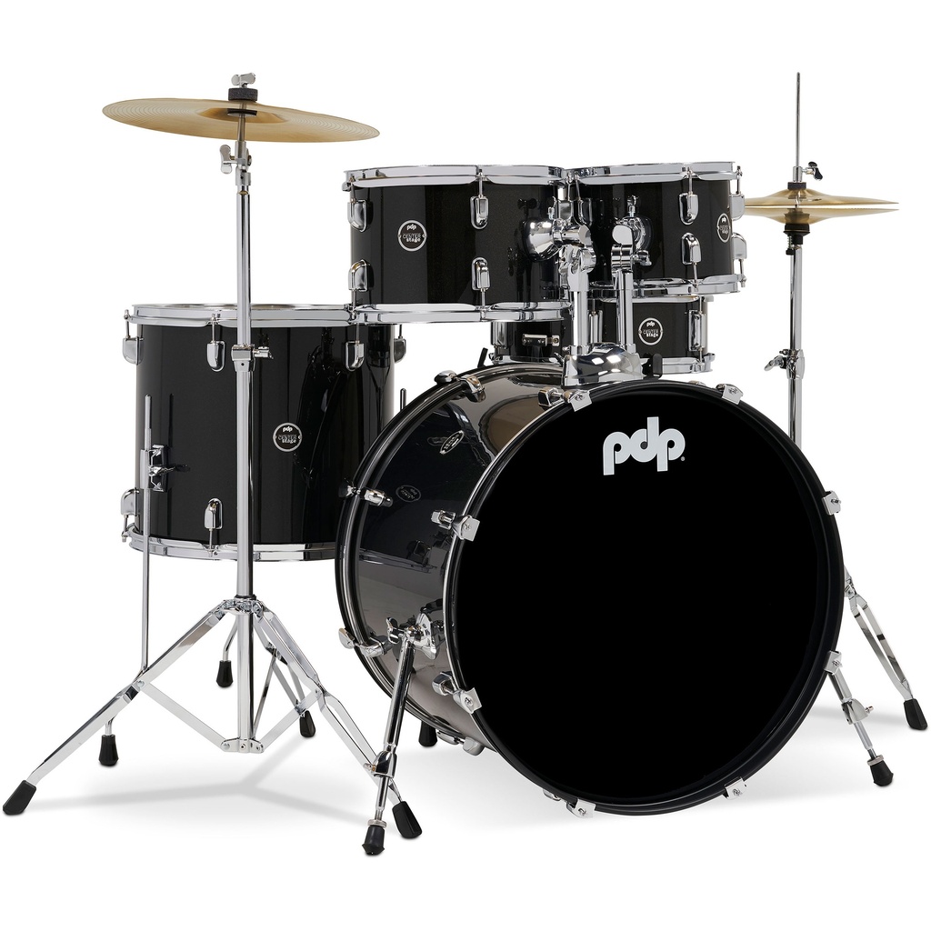 PDP CENTER Stage 5-Piece Complete Drum Set (22B-10-12-16F-14S) - Iridescent Black Sparkle