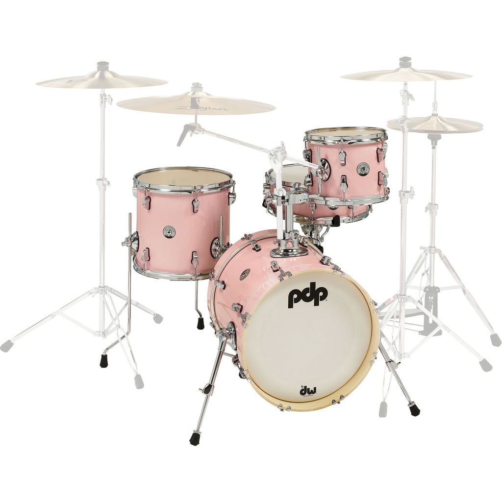 PDP New Yorker 4-Piece Drum Set (16B-10-13F-14S) in Electric Green Sparkle