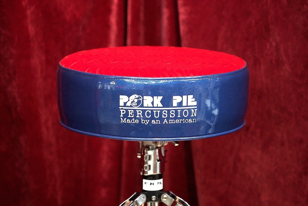 Pork Pie Throne - Round / Blue Sparkle Side / Red Crush Top