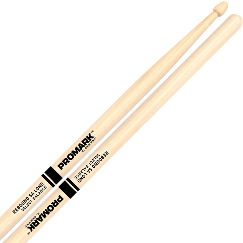 Promark Rebound 5A Long Hickory Drumsticks w/ Acorn Wood Tips