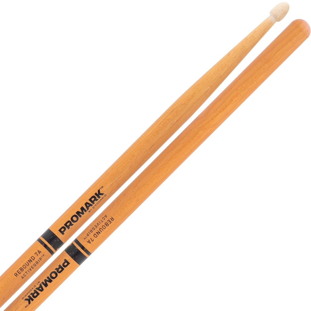 [R7AAGC] Promark Rebound 7A ActiveGrip Clear Drum Sticks with Acorn Tips