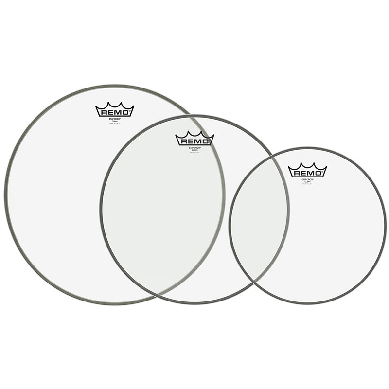 Remo 10"/12"/14" Emperor Clear Tom Drum Head Pack
