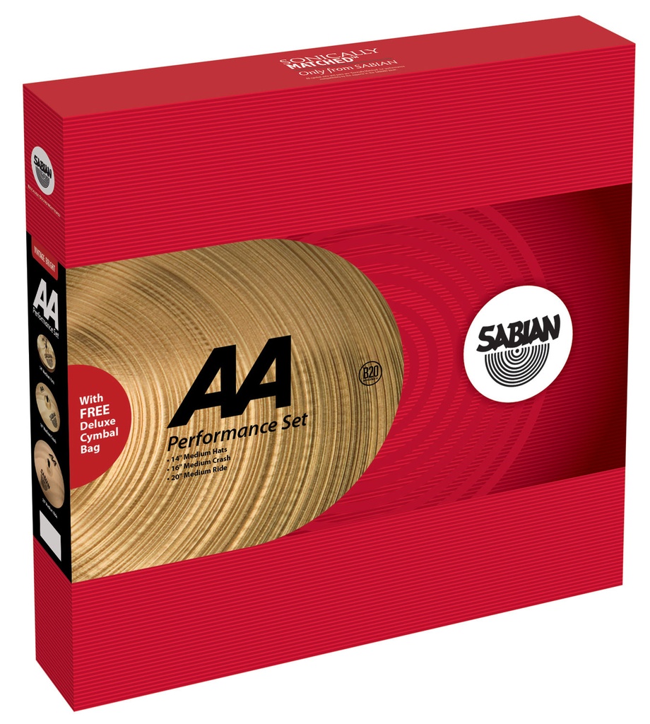 Sabian AA Performance 3-Piece Cymbal Box (Hi Hats Crash Ride)