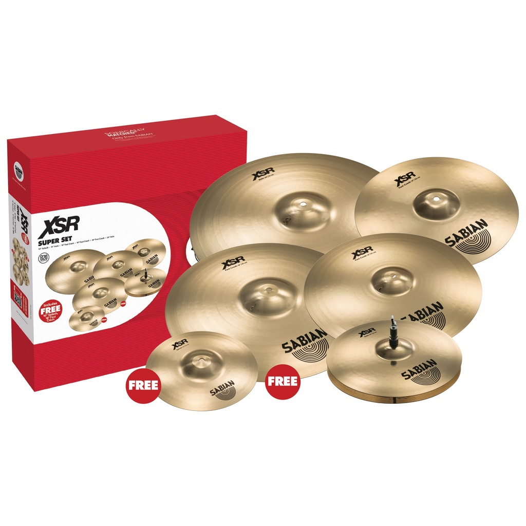[XSR5007SB] Sabian XSR Super Set w/ FREE 10" Sp & 18" Fast Cr (14H-14C-16C-20R)