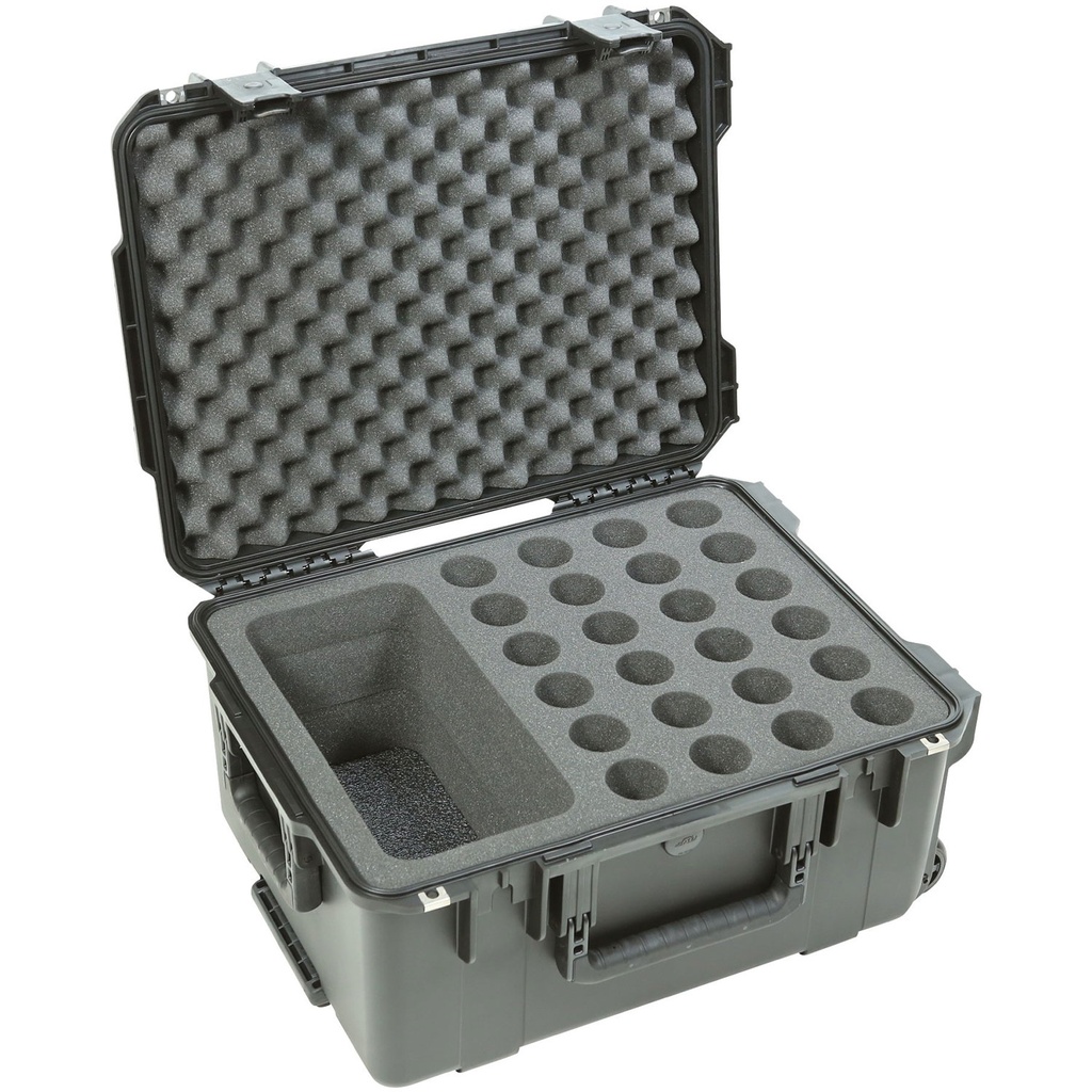 [3i-2015-MC24] SKB iSeries Waterproof Microphone (24) Case w/ Storage & Wheels
