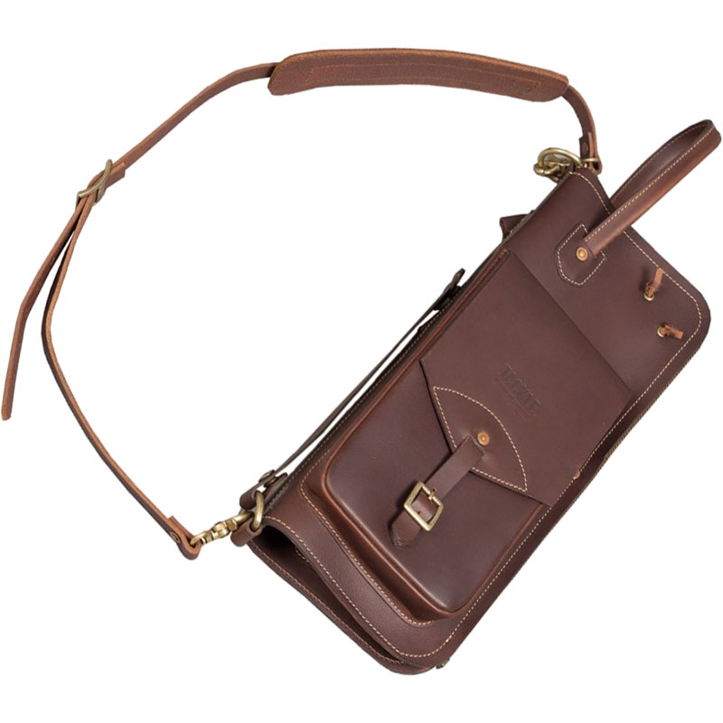 Tackle Instrument Supply Co. Brown Leather Stick Bag w/ Built-In Stick Stand