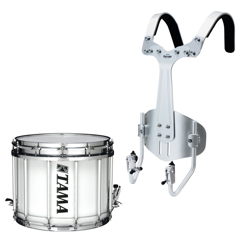 [R1412SKXSGW] Tama 12" x 14" StarLight Marching Snare w/ Carrier in Sugar White