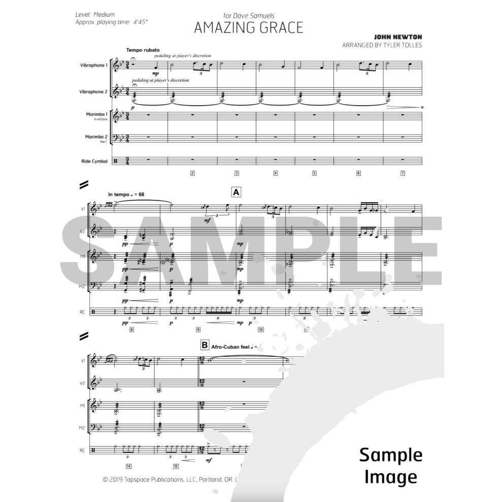 [TSPCE19-033] Tapspace Amazing Grace (for Dave Samuels) by Newton arr. Tolles
