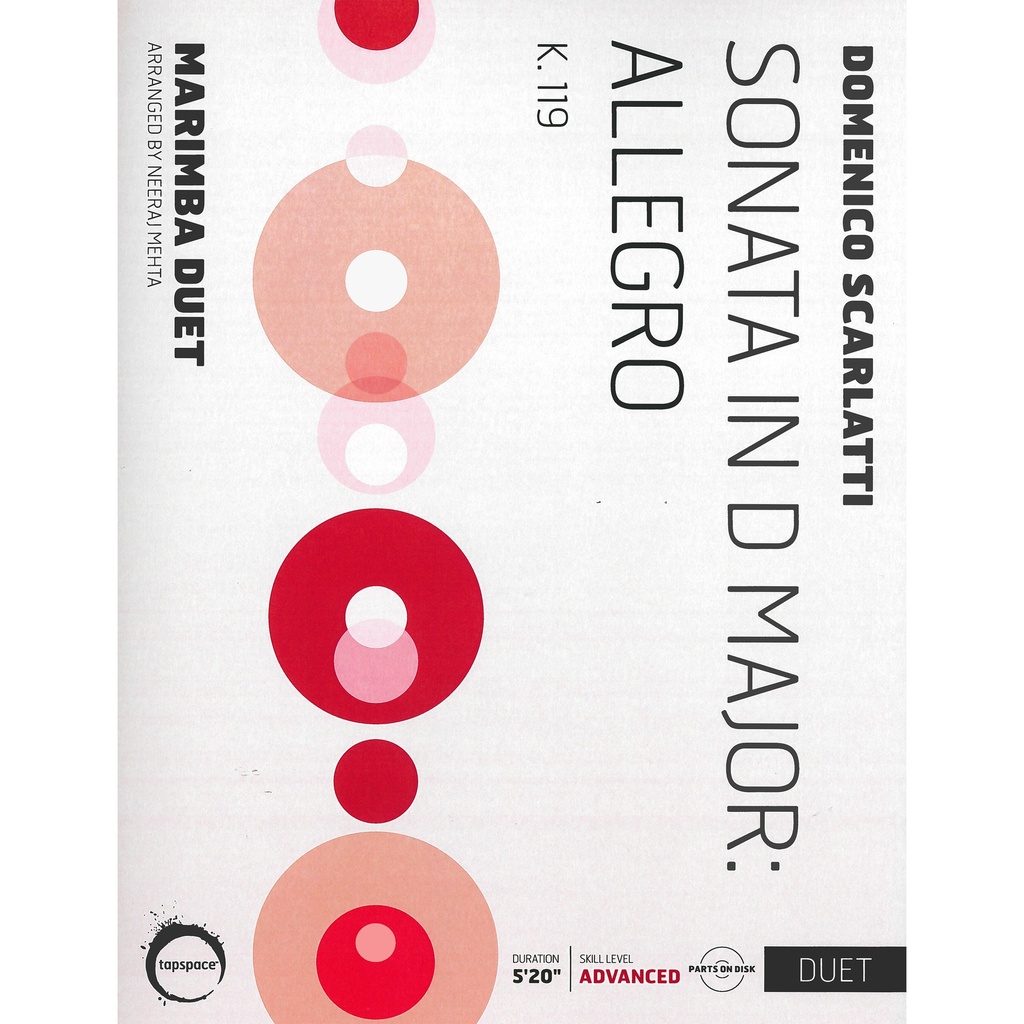[TSPCD18-002] Tapspace Sonata in D Major: Allegro K. 119 by Scarlatti arr. Mehta