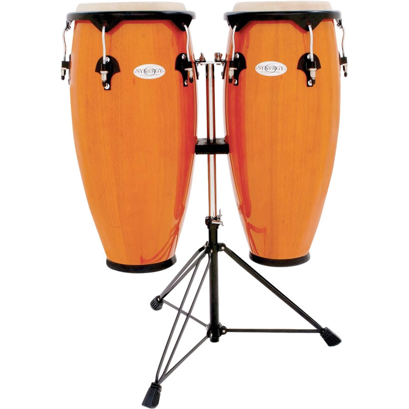 [2300AMB] Toca 10" & 11" Synergy Congas with Double Stand in Amber