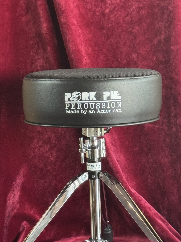 Pork Pie Percussion Round Throne - Flat Black Side w/ Black Wavy Top