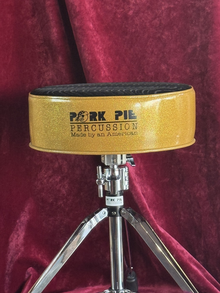 [PPRTH-GS-BW] Pork Pie Percussion Round Throne - Gold Sparkle Side w/ Black Wavy Top