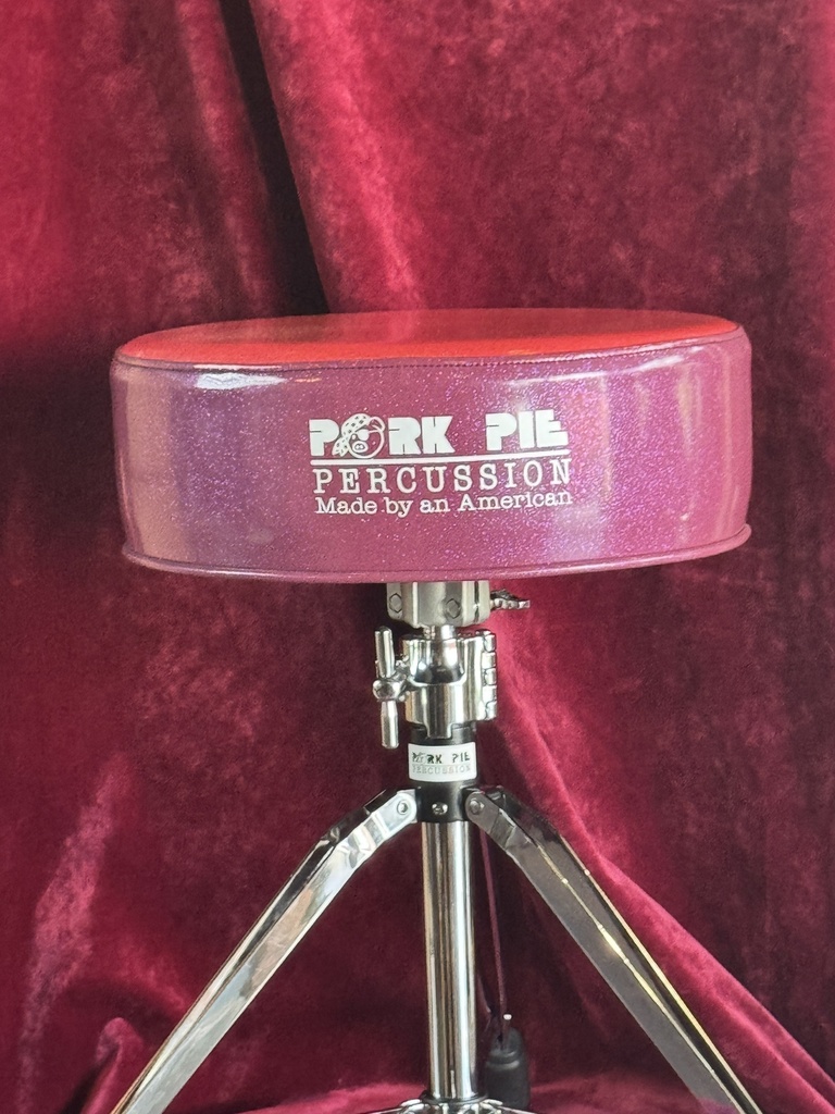 Pork Pie Percussion Round Throne - Purple Sparkle Side w/ Pink Sparkle Top