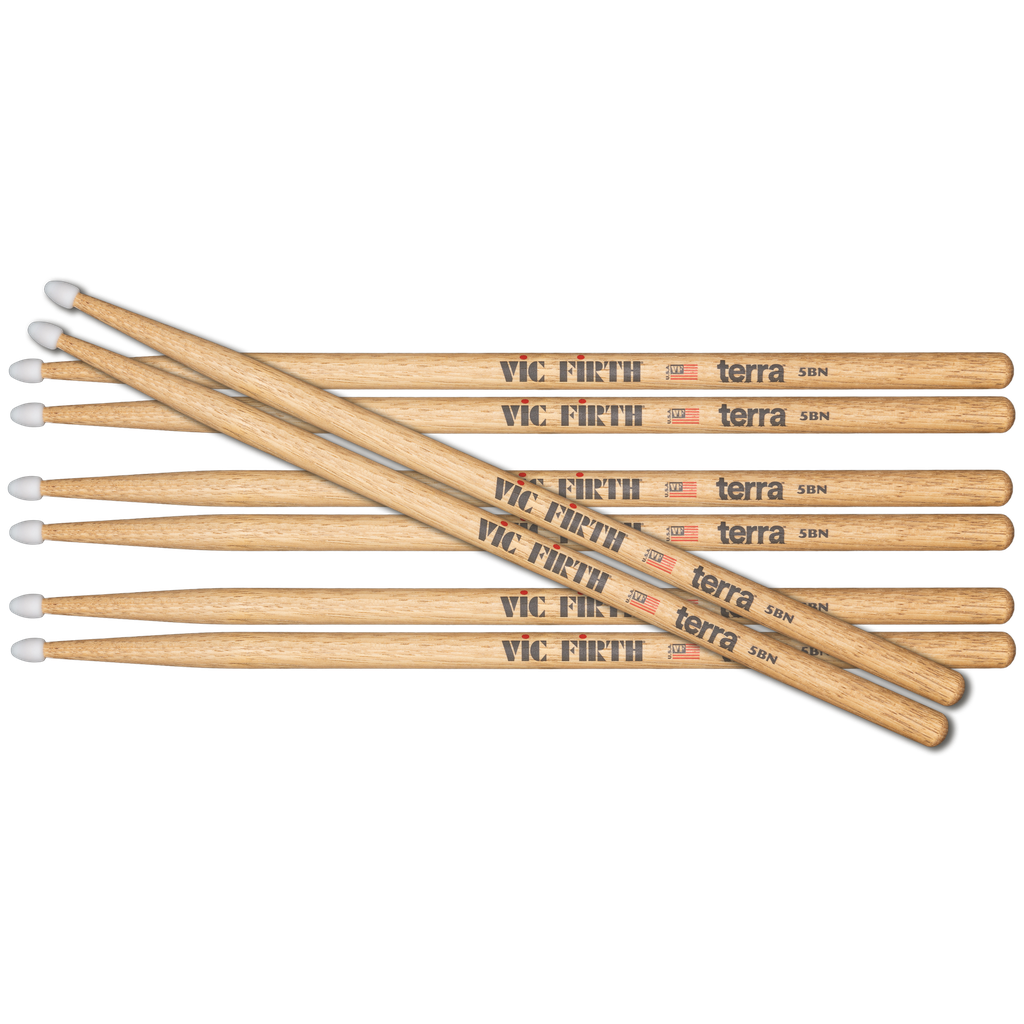[P5BTN4PK] Vic Firth P5BTN4PK American Classic 5B Nylon Terra Series 4pr Value Pack